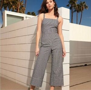 Gianni Bini Black and White Ellie Gingham Jumpsuit Size 10